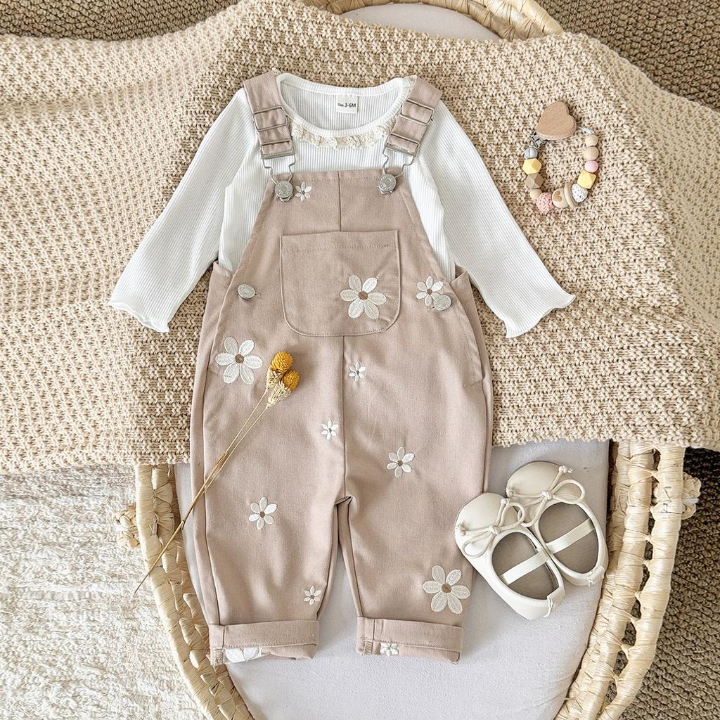 Baby Girl Romper Set, Fashion Overalls Jumpsuit Infant Outfit Home Outdoor One Piece Bodysuit