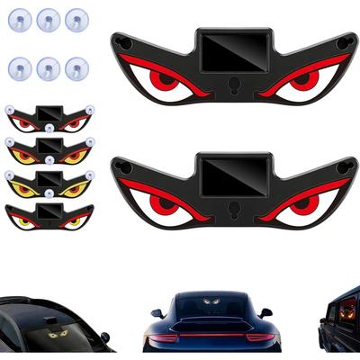 2pcs Solar Demon Eye LED Car Window Light, Wireless No Drill, Waterproof, Animated Devil LED Eyes Light for Car Windshield
