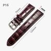 Bamboo Pattern PU Leather Watch Band, Non-Genuine Leather, Available in Sizes 16-24mm.