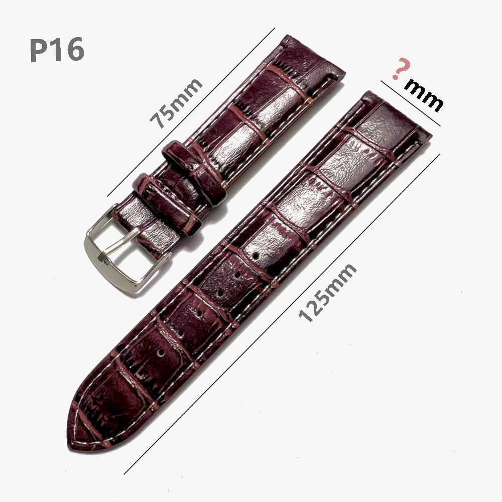 Bamboo Pattern PU Leather Watch Band, Non-Genuine Leather, Available in Sizes 16-24mm.