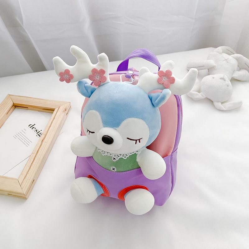 Entzückender Plüsch-Cartoon-Rucksack im koreanischen Stil für Kinder Leichtes, strapazierfähiges Nylon-Design