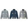 Mens Oversized Washed Denim Jacket Streetwear Loose Fit Vintage Casual Outerwear Fall