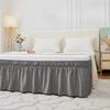 King Queen Twin Wrap Around Dust Elastic Ruffle Bed Skirt Bedding for Easy Fit Wrinkle-Free Washable Fade Resistant Home Decor
