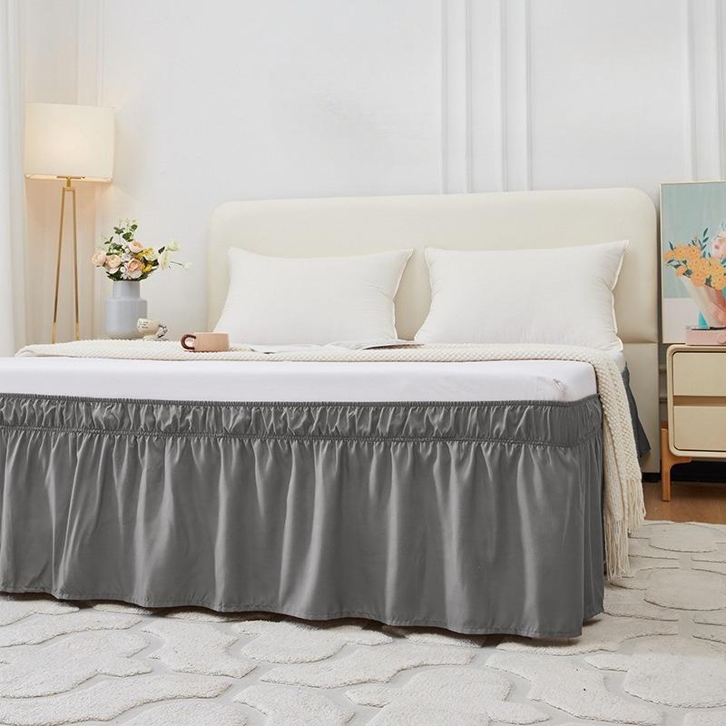 King Queen Twin Wrap Around Dust Elastic Ruffle Bed Skirt Bedding for Easy Fit Wrinkle-Free Washable Fade Resistant Home Decor