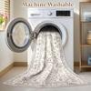 Crystal velvet carpetArea Rug Living Room Rugs: Washable Vintage Floral Oriental Farmhouse Large Thin Indoor Carpet for Bedr