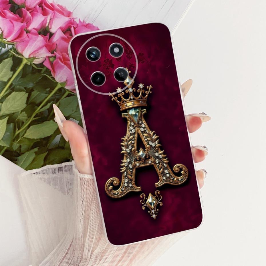 Fashion Crown Letter Case For Realme 11 4G RMX3636 Soft Silicone TPU Covers For Realme11 4G Phone Cases