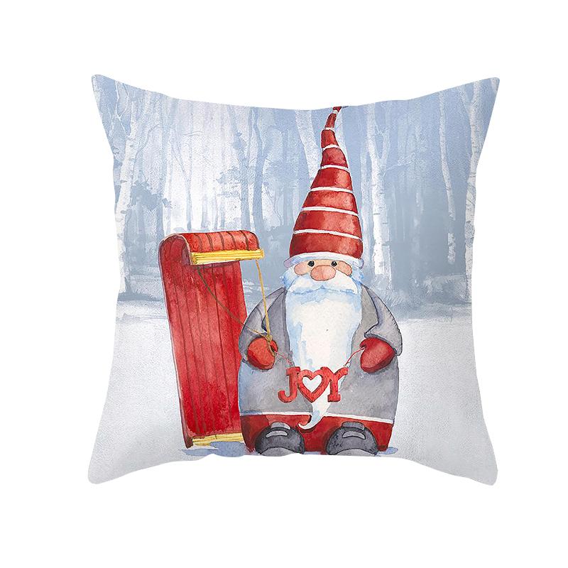 Christmas Cushion Cover Gnome Santa Sleigh Sofa Pillowcase  Decorations Navidad