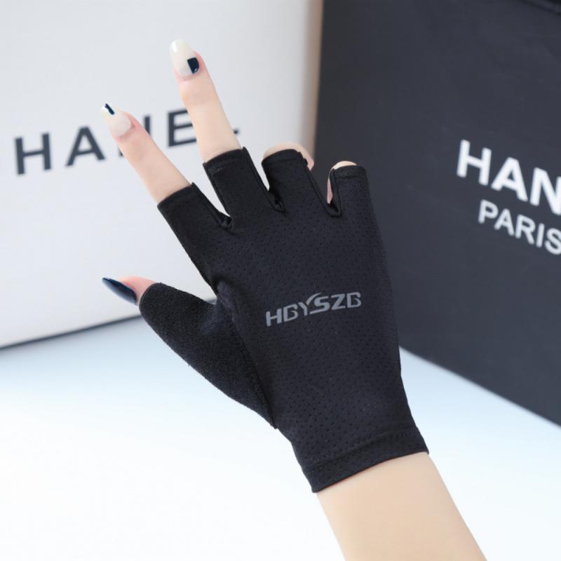 Rękawiczki wędkarskie pół palca antypoślizgowe oddychające, bardzo elastyczne męskie damskie rękawiczki rowerowe lodowy jedwab szybkie uwalnianie rękawice wędkarskie