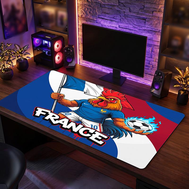 Tappetino Mouse Scudo Calcio Francia, Tappetino da Scrivania Esteso in Gomma Antiscivolo per Gaming Ufficio Laptop Regalo per Fan
