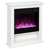 1800W Adjustable Faux Flame Electric Fireplace - White
