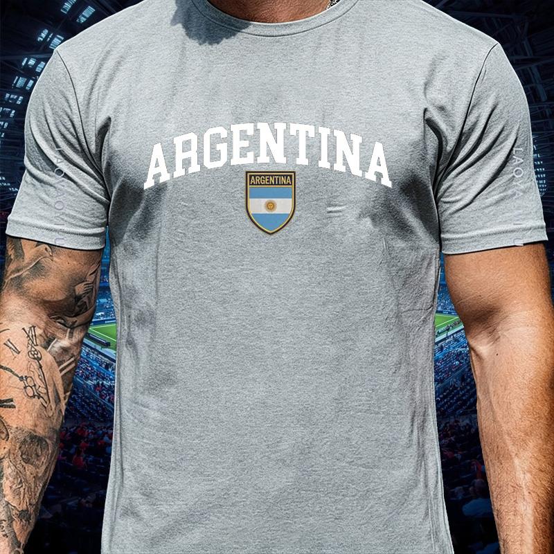 Maglietta Unisex Campione Argentina Sostenitore Grafica Stemma Nazionale Retrò Cotone Unisex Unisex Streetwear Maglietta Sportiva