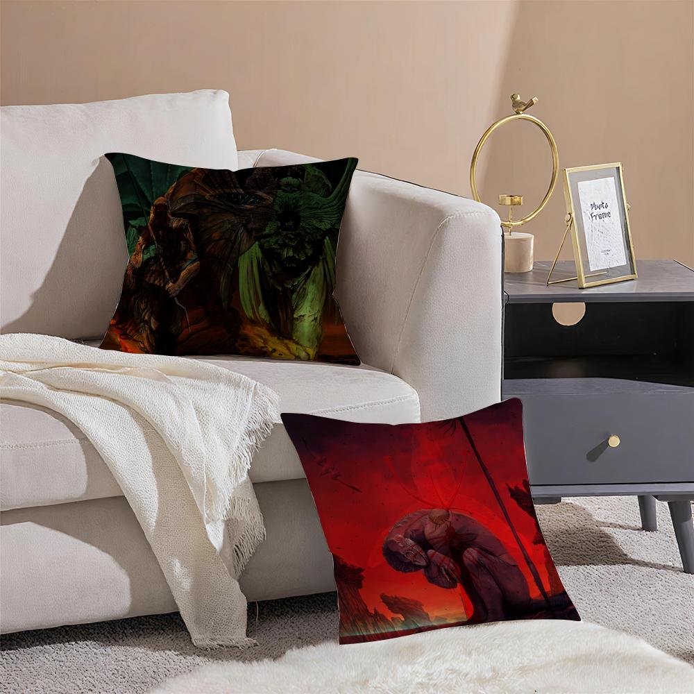 Wayne Barlowe Cushion Cover Anti-dustmite Pillowcase Invisible Zipper Silky Short Plush Sofa Cushion Cover