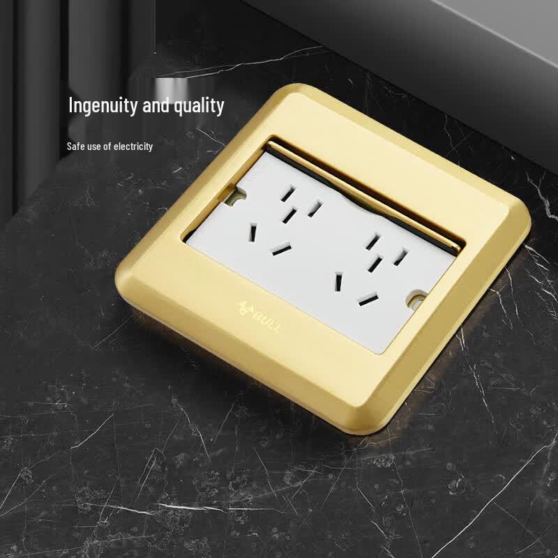 BULL GD8 Series 10-Hole Gold Metal Floor Socket