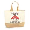 Sac Cabas - PLANETEE - Deltaplace J'peux Pas - Jute - Beige - Imprimé En France