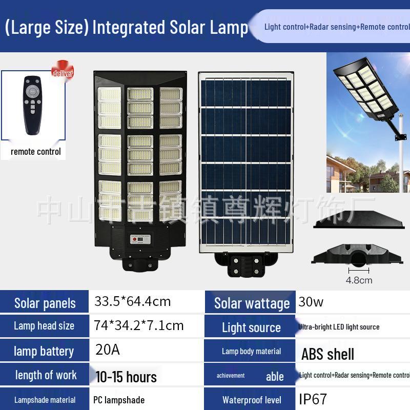 Super Bright LED Solar Powered Outdoor Waterproof Street Light