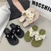 2025 Summer New Slippers Women's Shoes Flat Casual Versatile Flower Thai Nesting Fairy Wind Beach Shoes