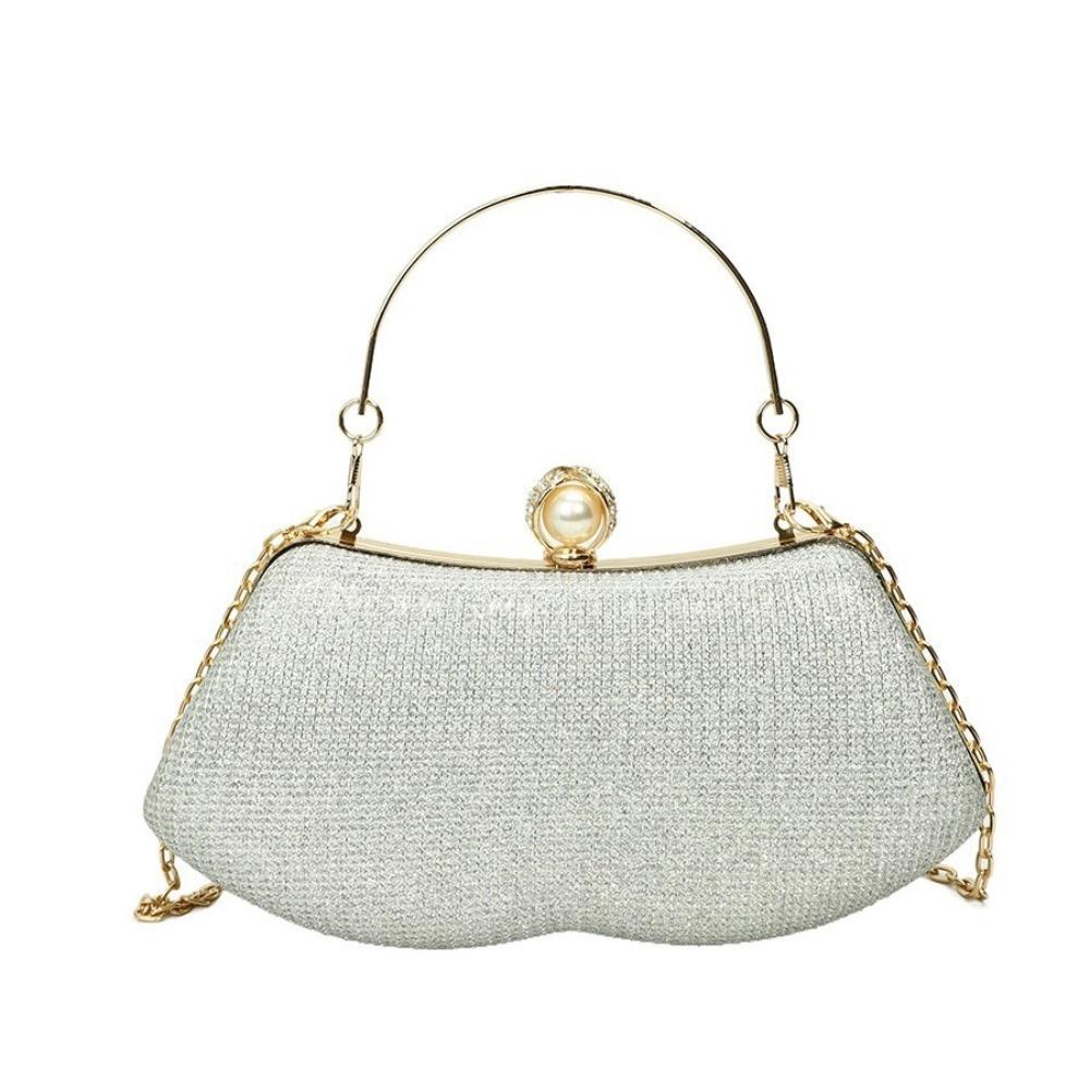 Elegant Sequins Evening Bags Gold Silver Satin Clutches Clutch Bag Banquet Fashion Chain Bags Gold Silver Clutch Bag