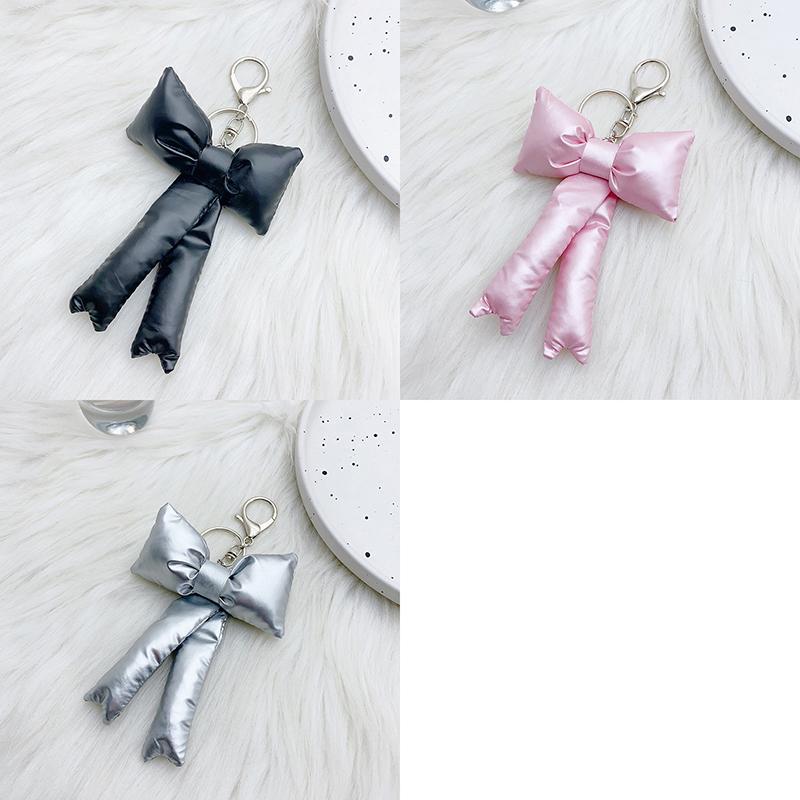 Y2K Korean 3D Bowknot Keychain  Simple Bow Keyring Bag Pendant Handbag Hanging Decoration Girls Gifts
