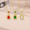 Elegant High-End Emerald Water Drop Necklace - Non-Fading, Versatile, Exquisite Light Luxury Clavicle Chain for Women