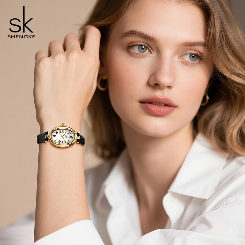 SHENGKE Fashion New Design Ladies Watches Baignoire Women's Wristwatches Top Brand Female Best Gifts Clock