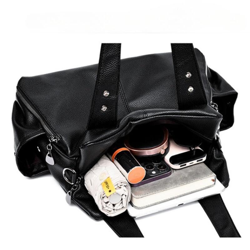 Nieuwe Retro Schoudertas, Modieuze Tote Bag, Meerlaags Grote Capaciteit, Modieuze Diagonale Pendeltas