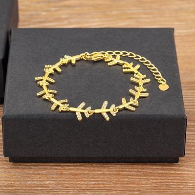 Nidin New Arrival Elegant Flower/Airplane/Star/Heart Shape Shiny Zircon Chain Bracelets Adjustable Accessories Jewelry For Women