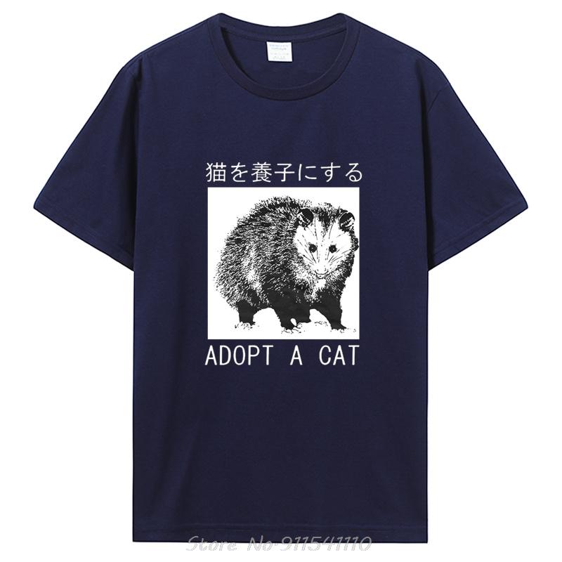 

Adopt A Cat Opossum Japanese TShirt Fashion Casual Fitness T Shirt Cotton Tops Tees Unisex s Clothing Oversized Unisex Tshirt S