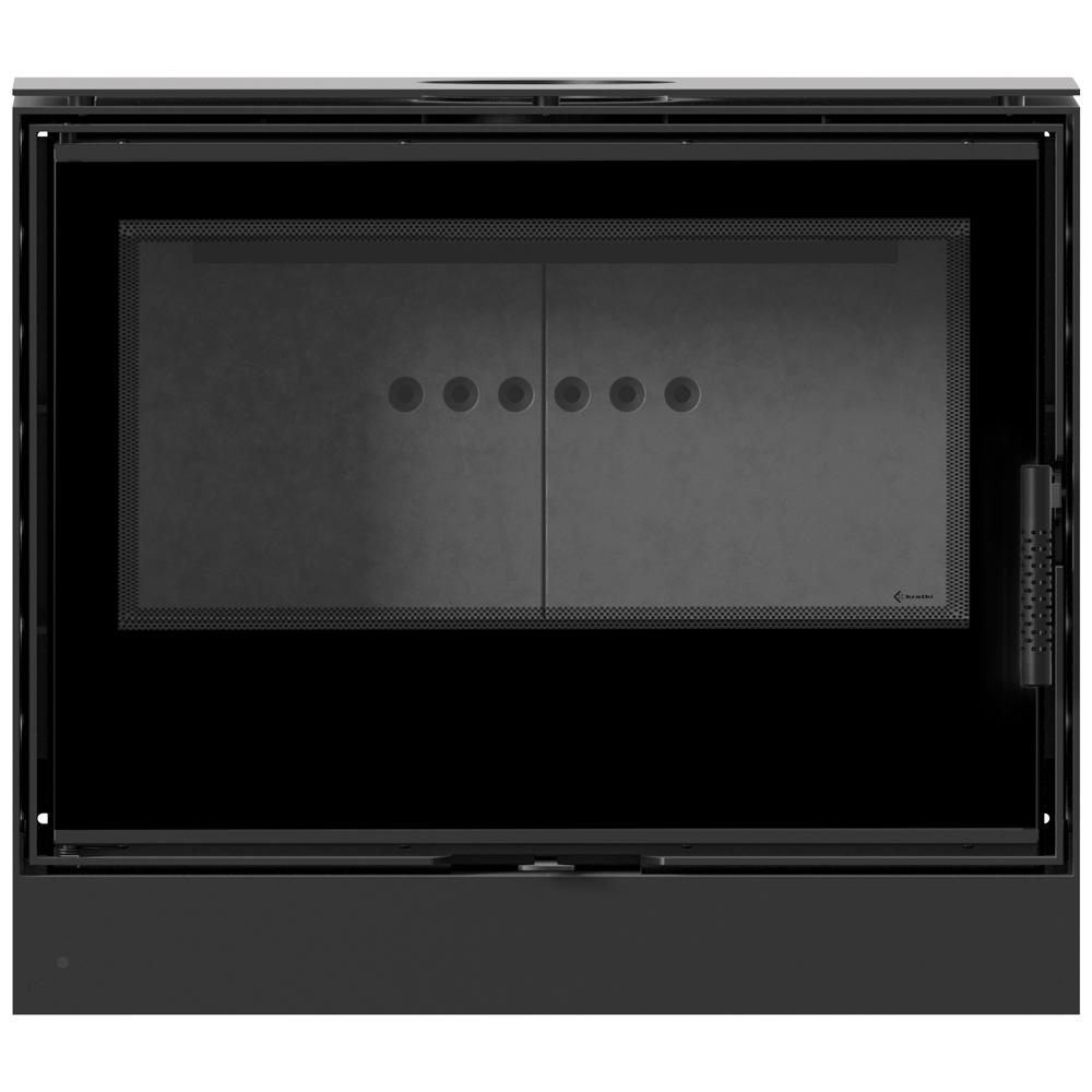 Wood Burning Steel Stove KRATKI KARI 80 Ø 180 12 kW Black Thermotec Self Closing Door