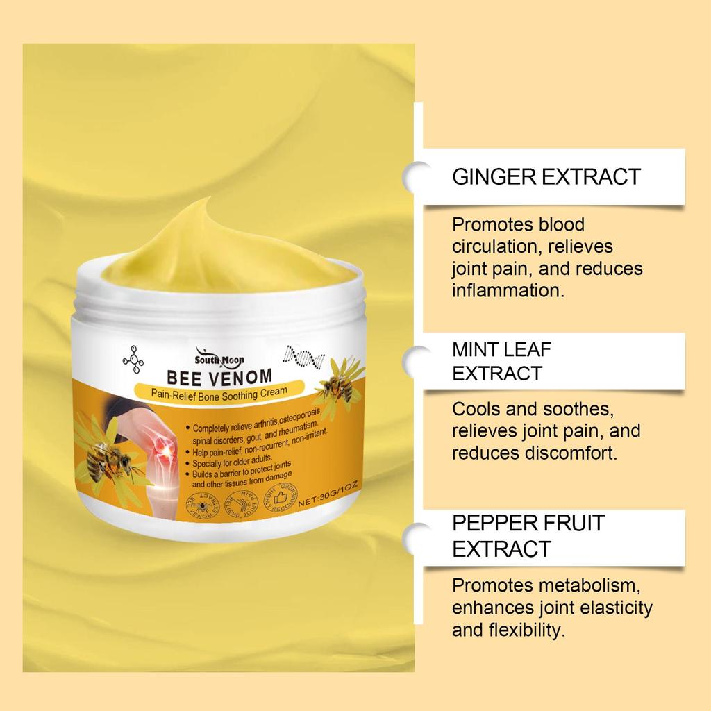 South Moon Bee Venom Joint Care Cream Daily Massage Gentle Moisturizing Comfort Herbal Body Cream