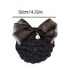 Pearl Pendant Mesh Bow Bun Net Spring Clip Bowknot Hairgrips Net Cover Bowknot Bun Snood  Dance