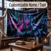 Couverture Plaid Thème Cyberpunk Urbain Personnalisation Nom Texte Couverture Personnalisée Couverture Douce Confortable pour Maison Canapé Lit
