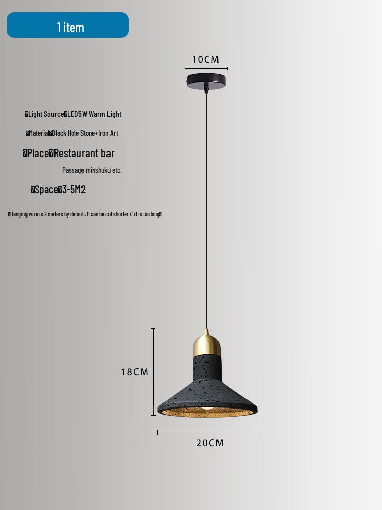 Stylish Yellow Travertine Wabi-Sabi Pendant Lights for Bedroom or Restaurant