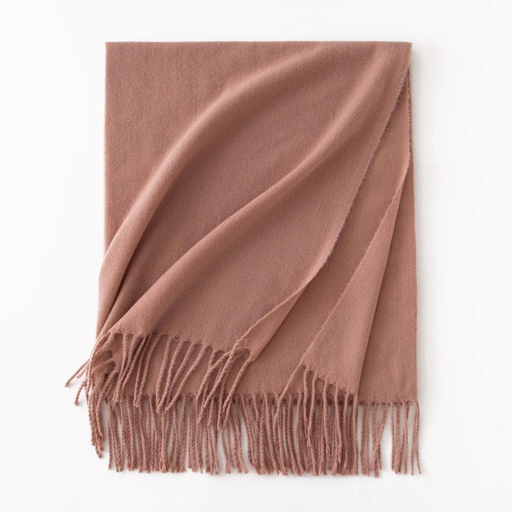 Cashmere Feel Solid Color Women's Imitation Cashmere Scarf Spring Atmosphere Korean Style Versatile Mid Length Shawl Scarf