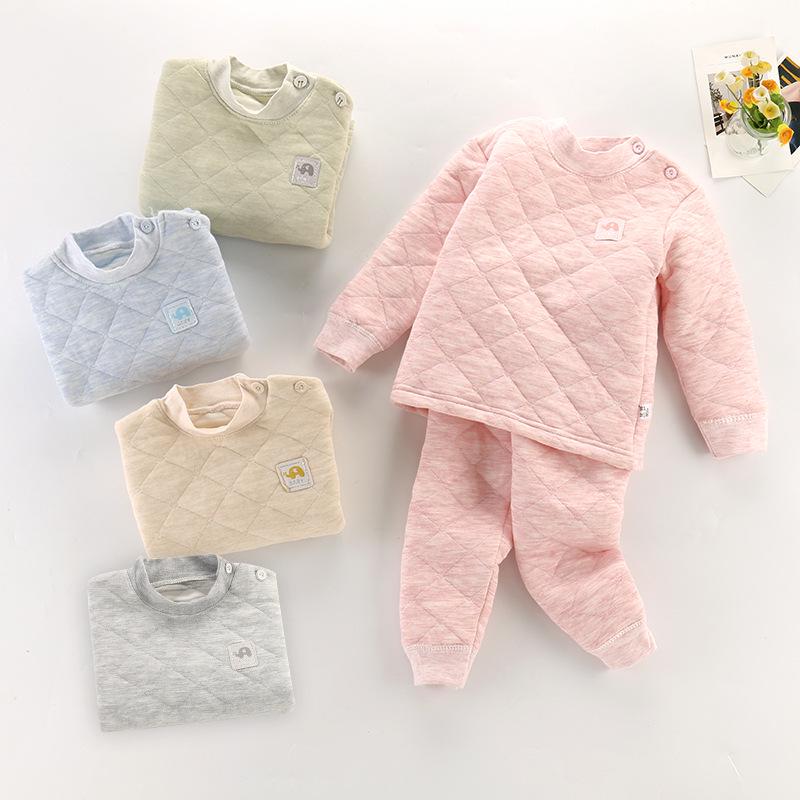 

Children s Quilted Three-Layer Warm Cotton Underwear Set for Winter 73 cm
