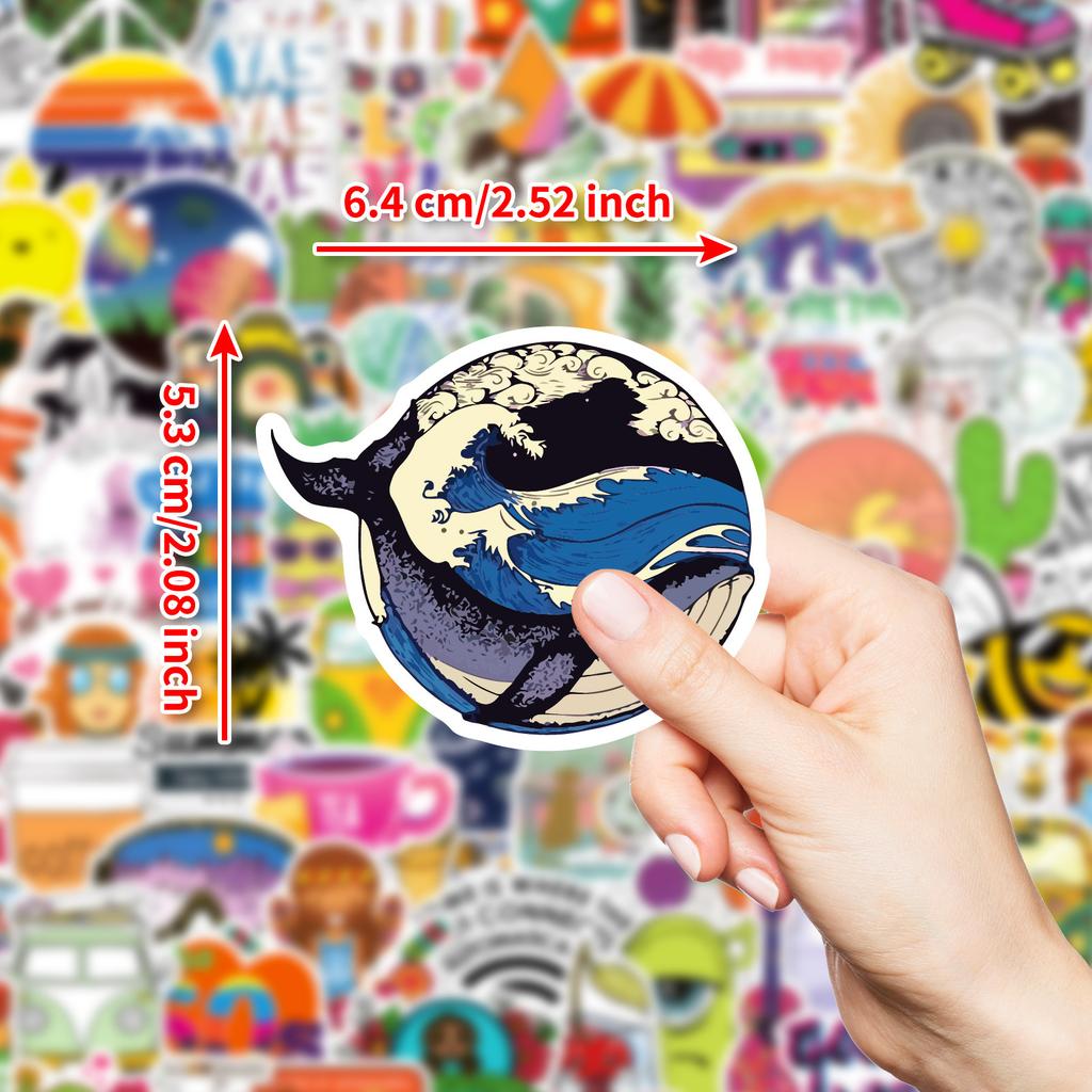 100 Non-Repeating Small Fresh Mix And Match Graffiti Stickers Notebook Water Cup Mobile Phone Computer Diy Material Stickers