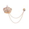 Vintage Crown Fringed Chain Fashion Brooch Dress Light Luxury High Sense Rhinestone Accessories Brooch