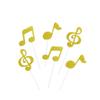 6 Stück Gold Musiknote Cupcake Topper Glitzer Kuchen Dekoration Geburtstagsparty Hochzeit Dessert Zubehör Musiknote Kuchen Topper