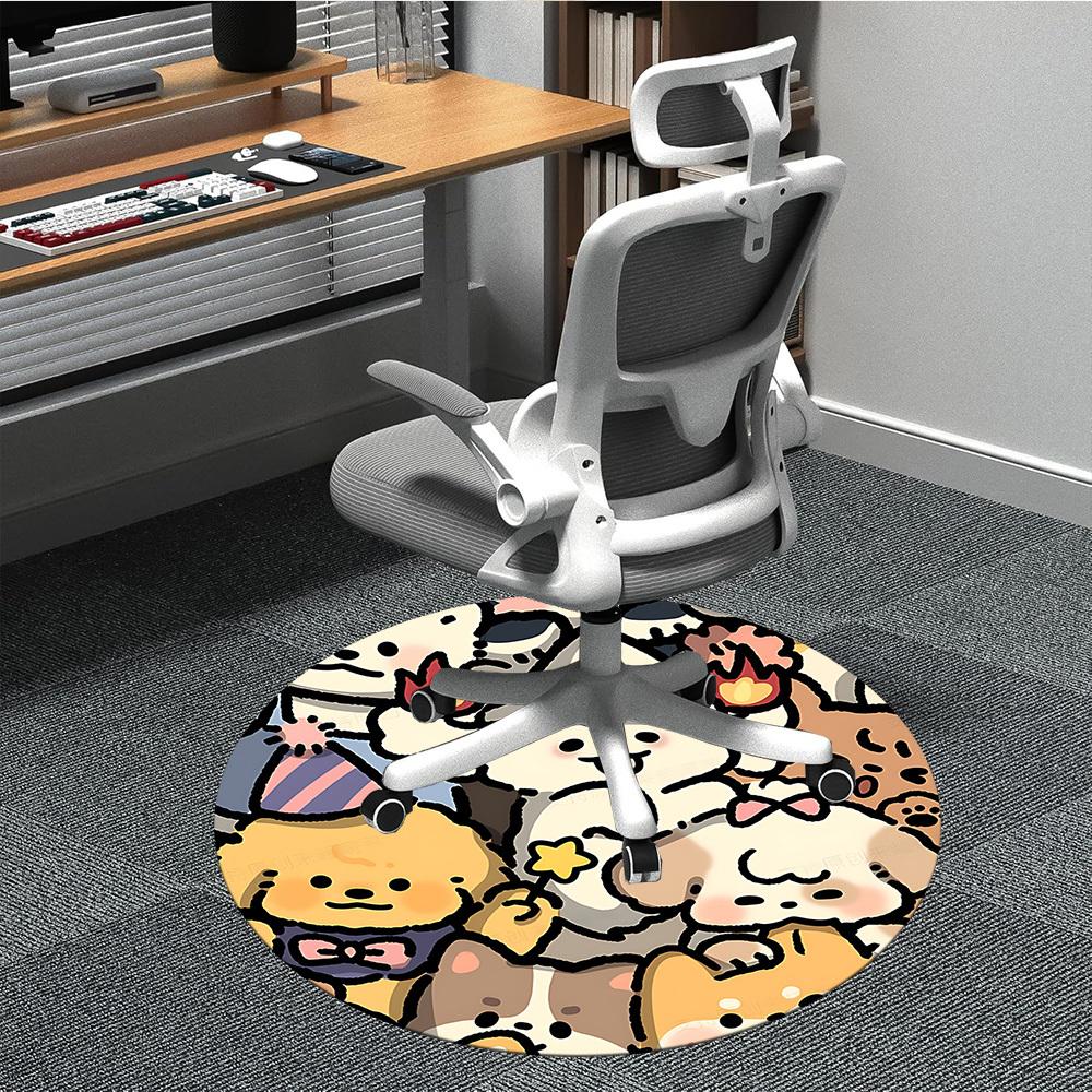 

1pc Cute Animals Chair Carpet for Office, Soft, Non-Slip Polyester Mat, Office, Living Room, Bedroom, Durable Polyester yy251207167 80cm by 80cm