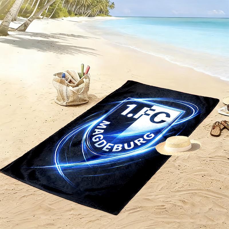 1. FC Magdeburg Print Beach Towel, Large Soft Quick Dry Towel for Beach Camping Swimming
