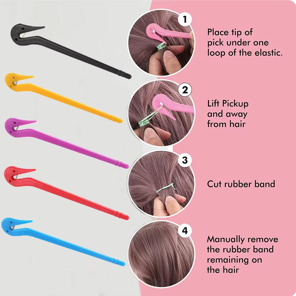 2/4/6/8Pcs Disposable Elastic Hair Band Cutter Girls Ponytail Remover Headbands Cutting Tool Kids Headwear Cut Knife Accessories