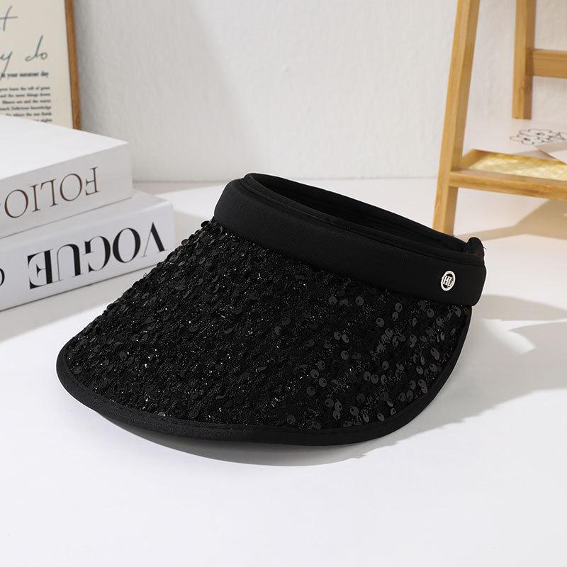 Sequined sunshade empty top hat Children's summer outdoor travel sunscreen empty top hat Small and versatile sun hat