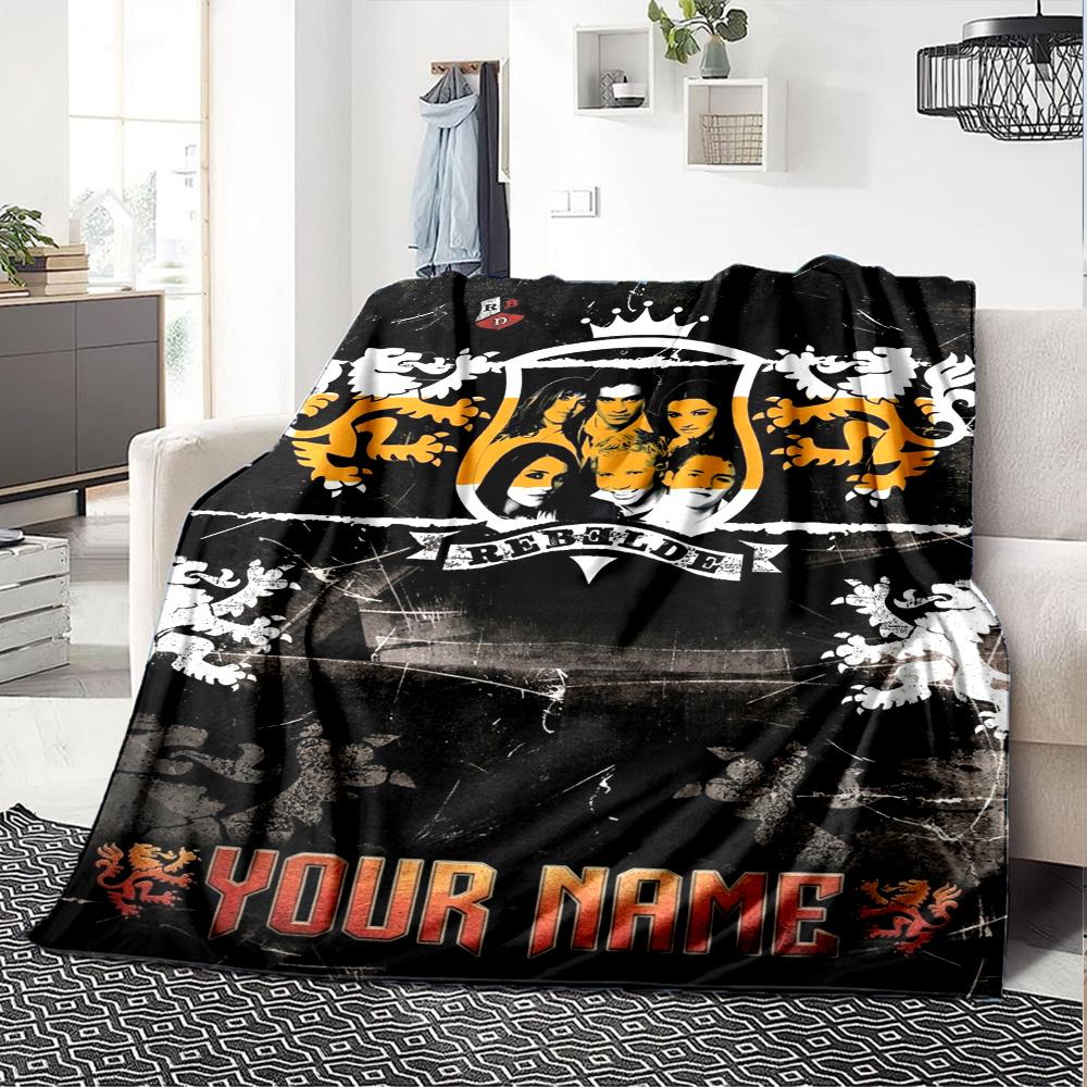 Name Custom RBD Band Print Flannel Blanket High Quality Warm Comfortable Cover for All Seasons Perfect for Gifts Home Decor