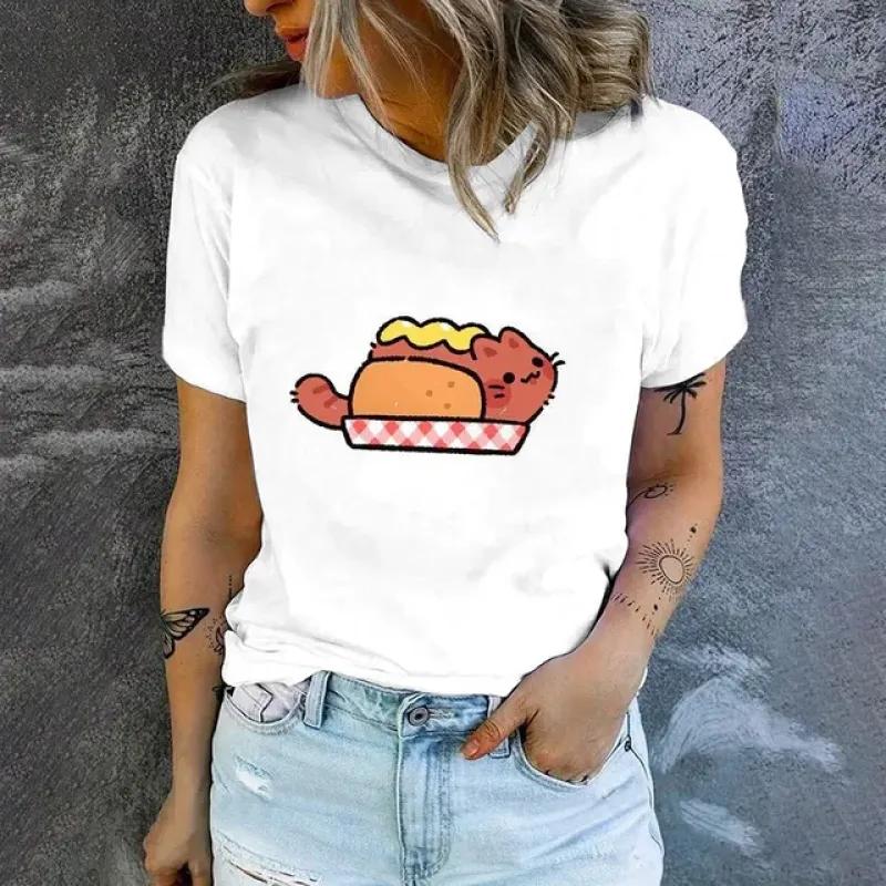 Элегантная женская футболка с круглым вырезом — фото 8