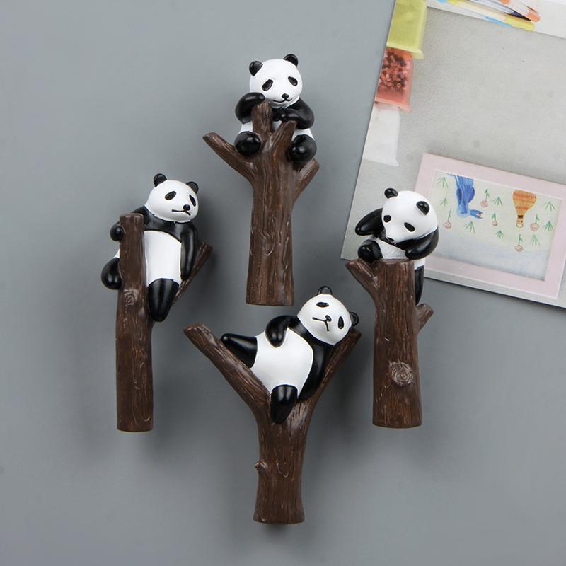 Panda Lying On The Tree Branch Creative Magnetic Buckle Refrigerator Magnet Suction Magnetic Sticker Home Decoration Po Wall