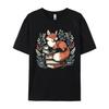 Estética de Zorro Floral Cottagecore Lindo Camisetas Estampadas de Algodón Premium para Mujer Camisas Nueva Llegada Camiseta para Adultos Camisa de Top Ajustada