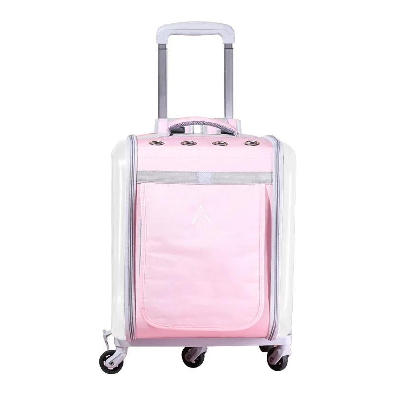 

Large Capacity Cat Basket Pulley Pet Trolley Universal Design for Convenient Travel Multi-Functional Pet Bag for Cats Small Pets