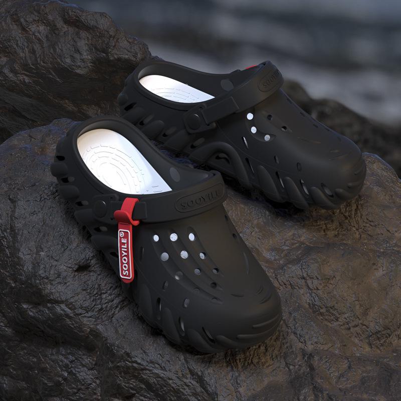 

Men s Outdoor Non-Slip Closed-Toe Sandals - Wear-Resistant, Soft Sole Beach Shoes 44-45 (fits 43-44) чорний колір сірий