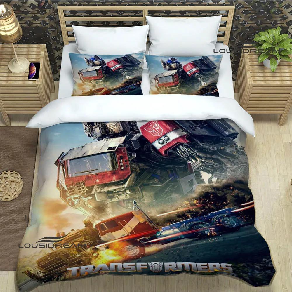 Bedding Set Luxury Birthday Gift T-Transformers Cartoon Bedding Sets Exquisite Bed Supplies Set Duvet Cover Bed Comforter Set