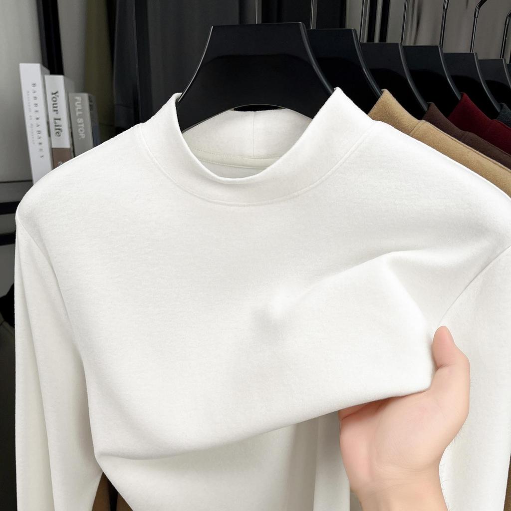 Men's Antibacterial Mulberry Silk & Wool Half-High Neck Sweatshirt