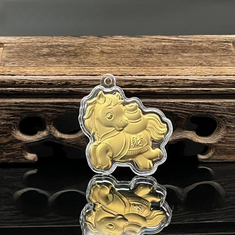 2026 Burç Atı Taklit Altın Folyo Anahtarlık Fal Şanslı Burç Atı Anahtarlık Çanta Kolye Süs Eşyası Hatıra Hediye